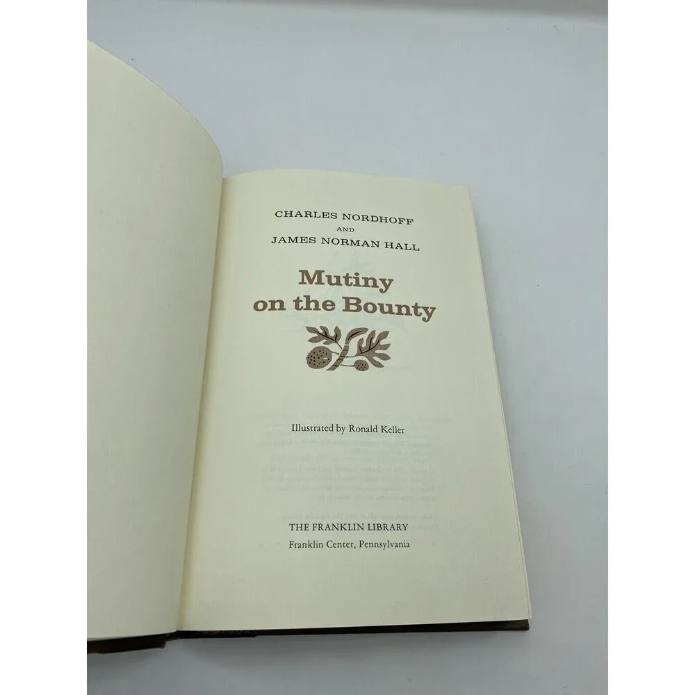 Nordhoff and Hall Mutiny on the Bounty 1982 Franklin Library Worlds Great Books